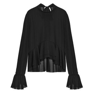FLOWY RUFFLED BLOUSE
BLACK